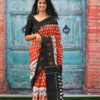 Premium Quality Red and Black Traditional Malmal Cotton Saree