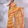 Premium Quality Yellow Handloom Cotton Saree With Full Body Woven Work