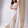 Elegant White Mul Cotton Saree