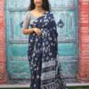 Premium Blue Mulmul Cotton Saree