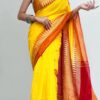 Misha Boutique Yellow Begumpuri Mul Cotton Saree