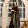 Misha Boutique Chocolate Colour Khadi Cotton Saree