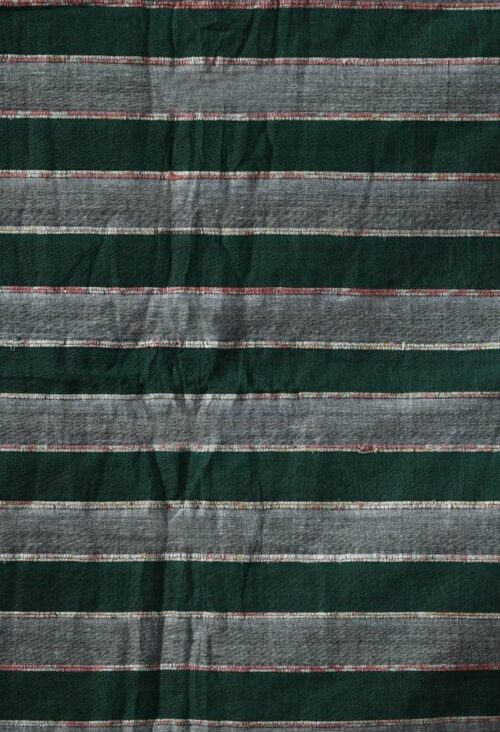 green grey khesh saree with stripes