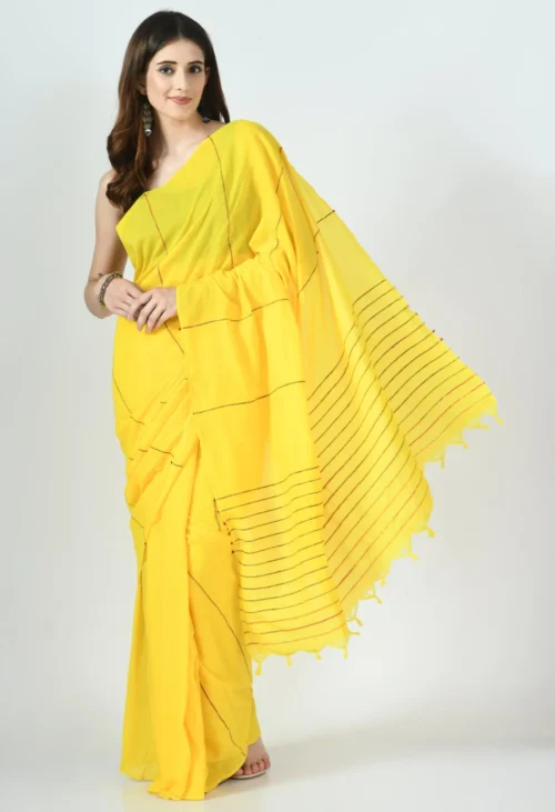 yellow khesh saree 732268