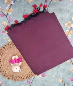 Premium Quality Mahogany Cotton Handloom Saree With Unstitched Blouse